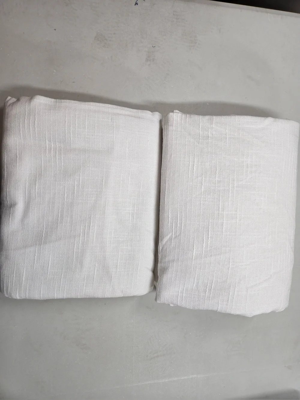 QUINCE Set Of 2 48x96 Cotton Slub Curtains White 0896